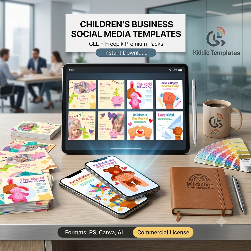 15 Plantillas para redes sociales de negocios infantiles