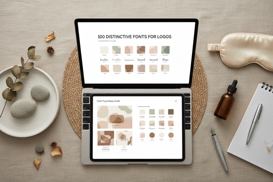 Kit de Marca Completo - mockup flat lay con guía de color y tipografías