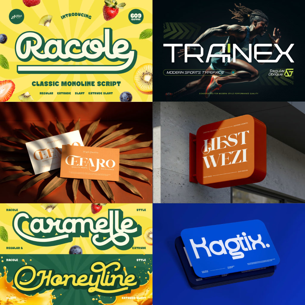 Pack de 100 Tipografías para Naming para Logotipos